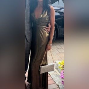Mac Duggal evening dress metallic bronze size 0 worn once
